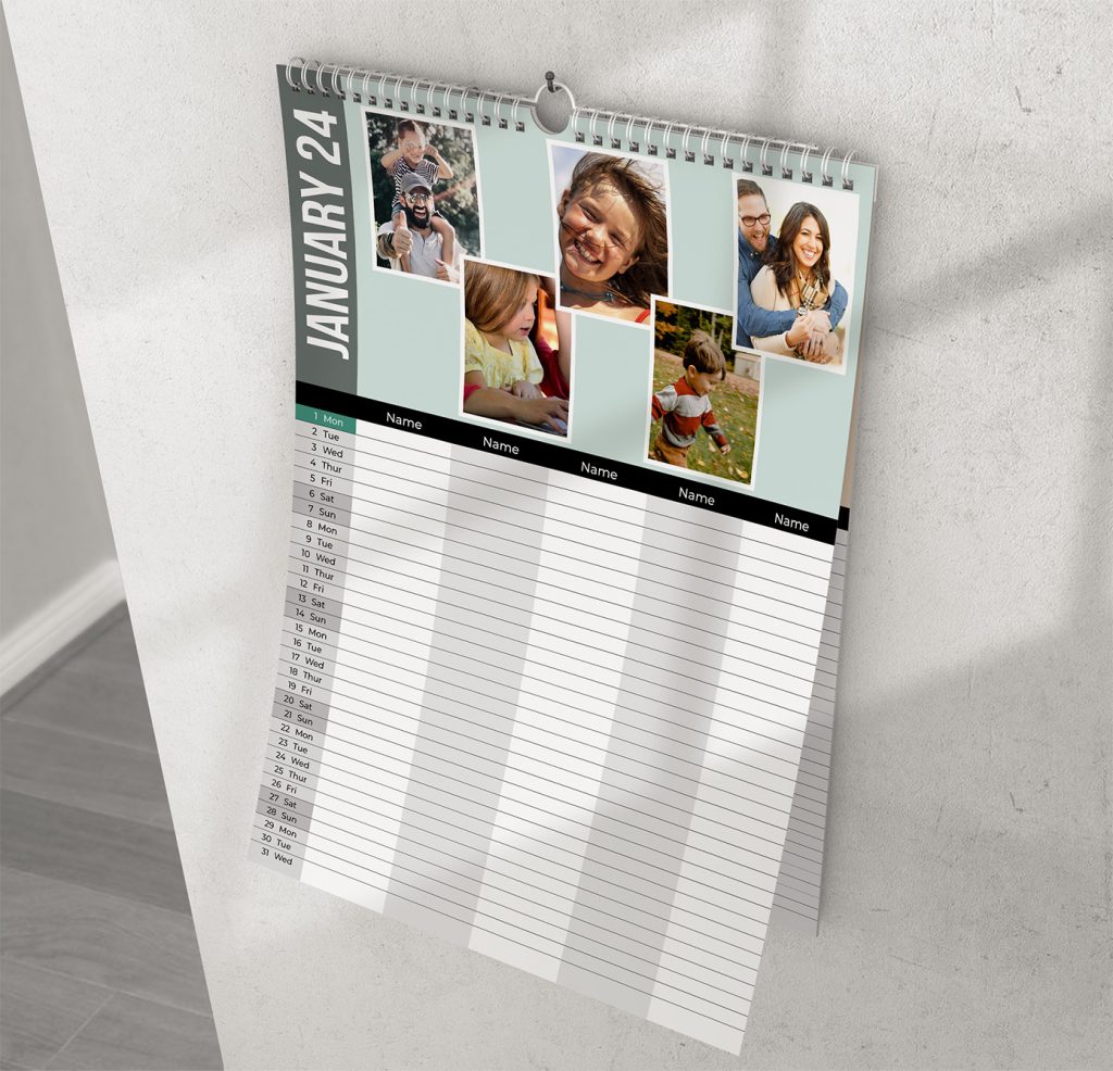 Personalised photo upload family planner
