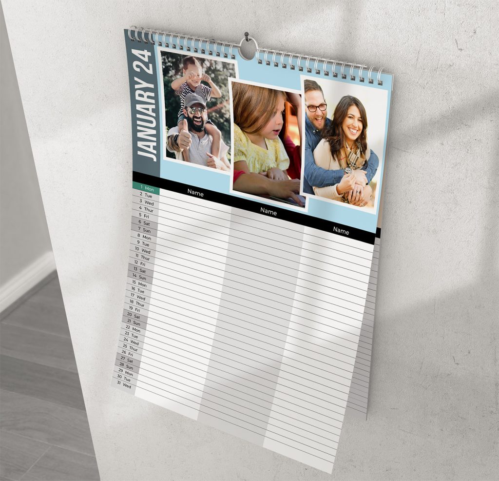 A3 Personalised Family Calendar