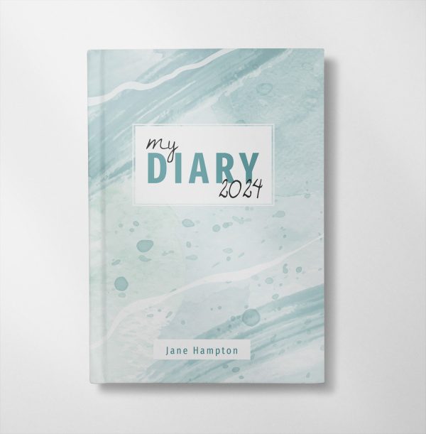 personalised Abstract green design diary