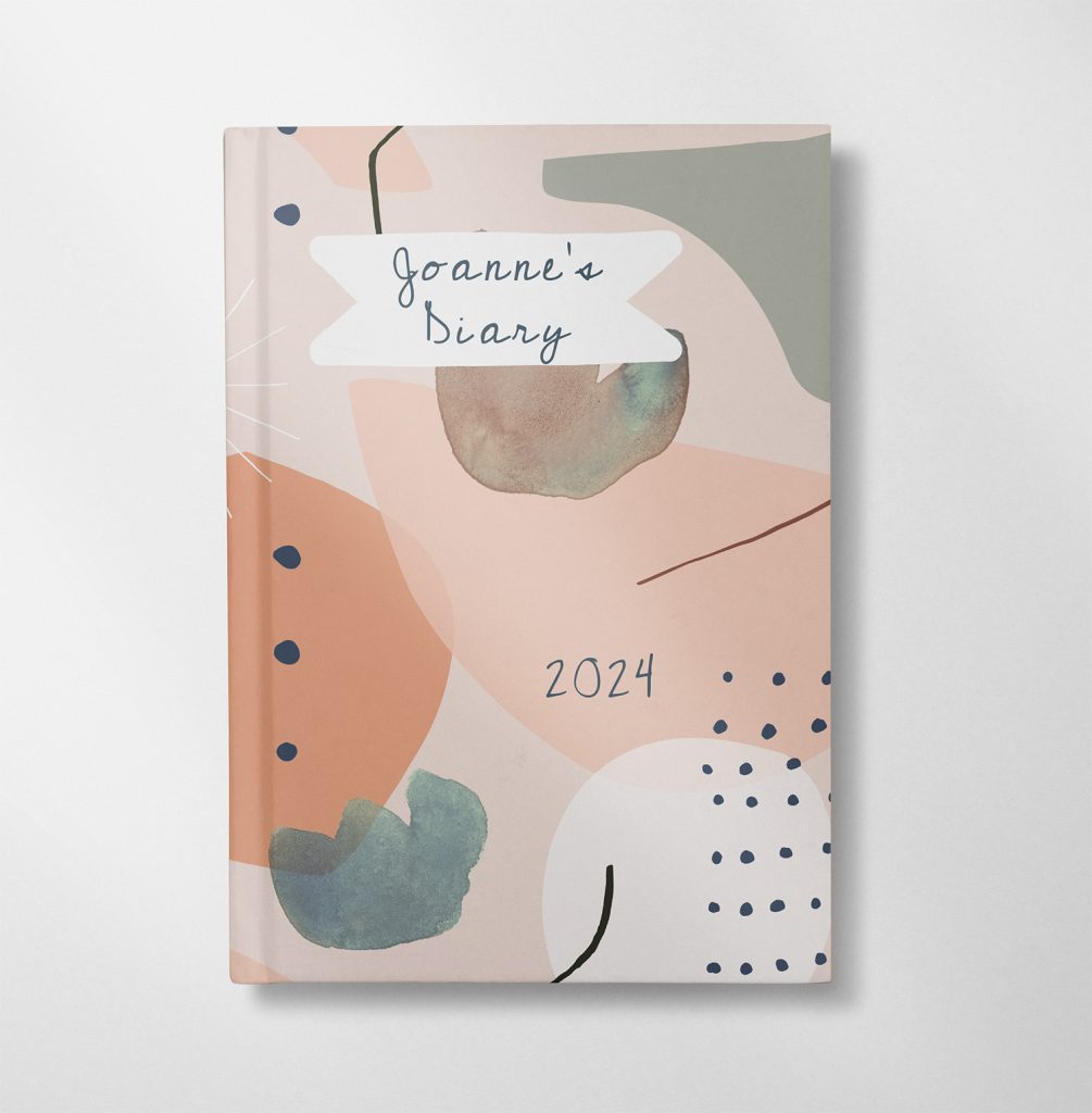 Personalised Abstract Neutral design diary
