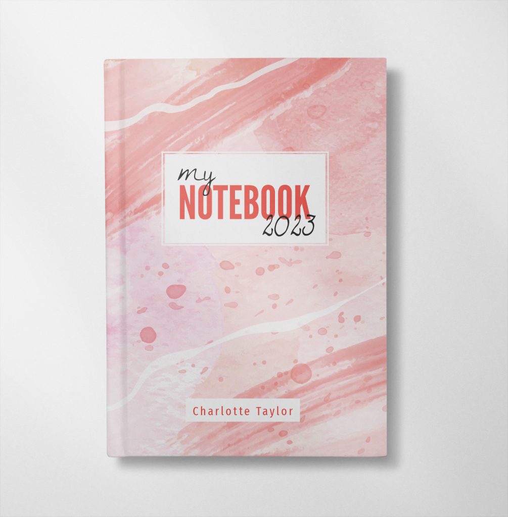 personalised Abstract red design notebook