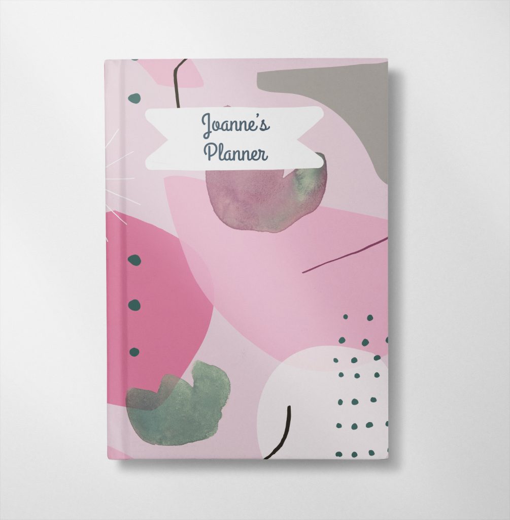 personalised Abstract Pink design notebook