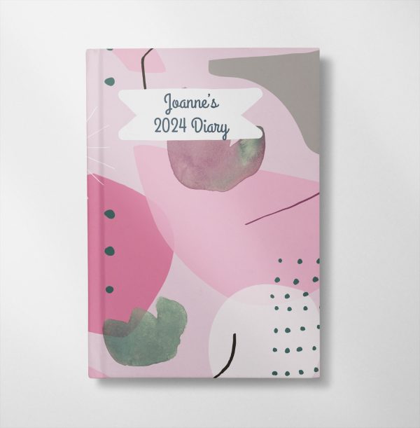 personalised Abstract Pink design diary