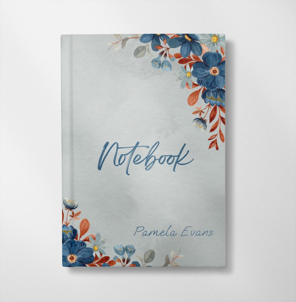 Personalised Blue & Floral design Notebook