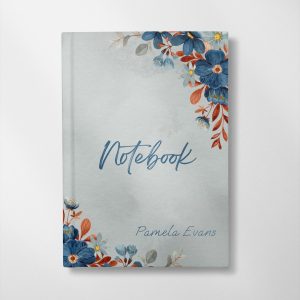 Personalised Blue & Floral design Notebook