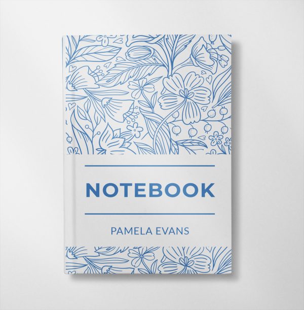 personalised Blue Floral illustration design notebook
