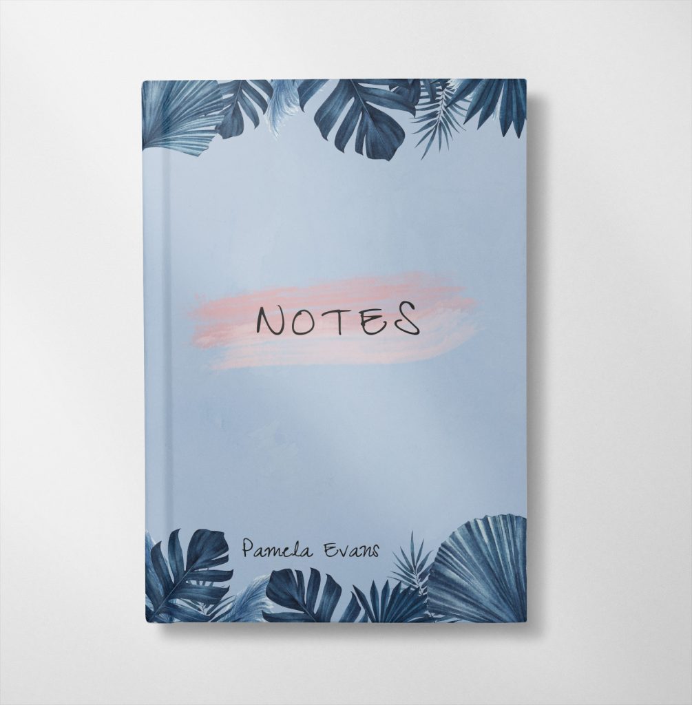 personalised Blue leaf design notebook