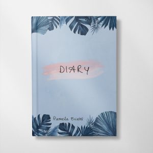 personalised Blue leaf design diary