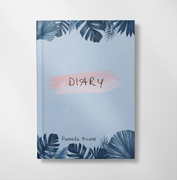 personalised Blue leaf design diary