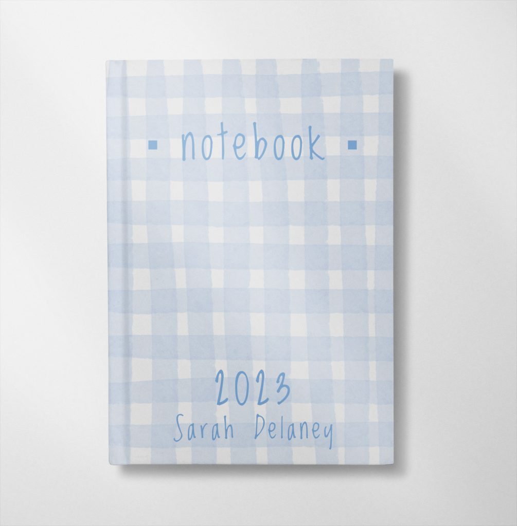personalised Blue plaid design notebook