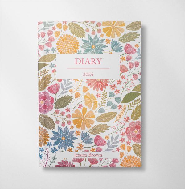 personalised Bright Colourful Floral style design diary
