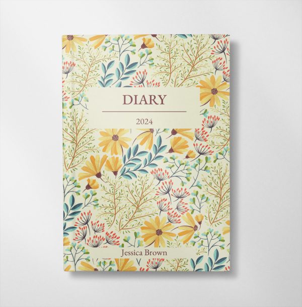 personalised Bright Floral style design diary