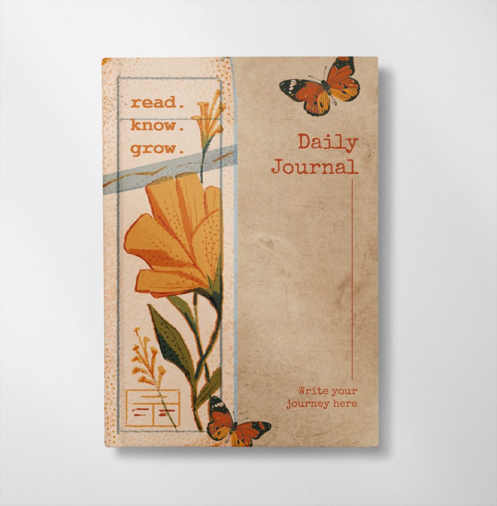 personalised Brown Scrapbook style design notebook