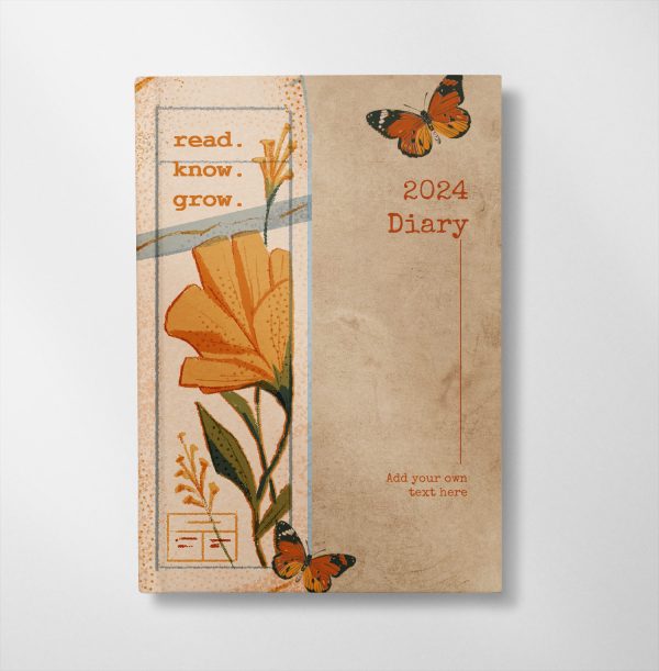 personalised Brown Scrapbook style design diary