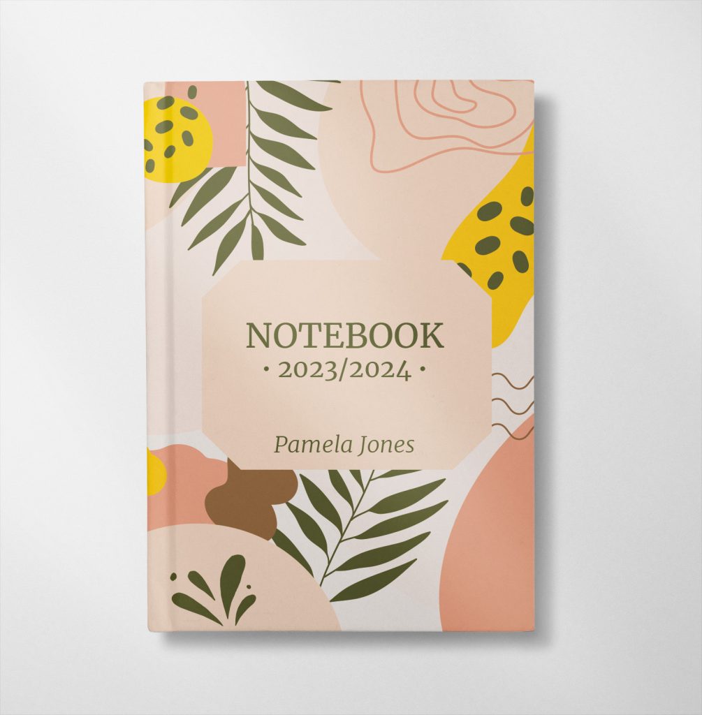 personalised Brown Yellow Cute Aesthetic design notebook