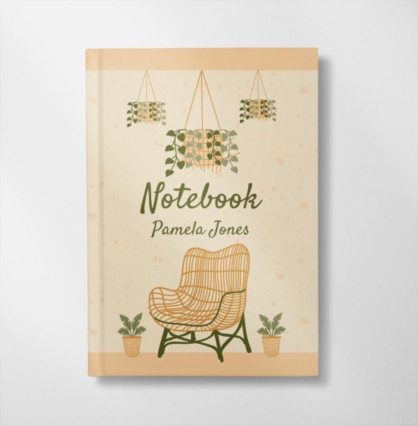 personalised Cream Floral design notebook