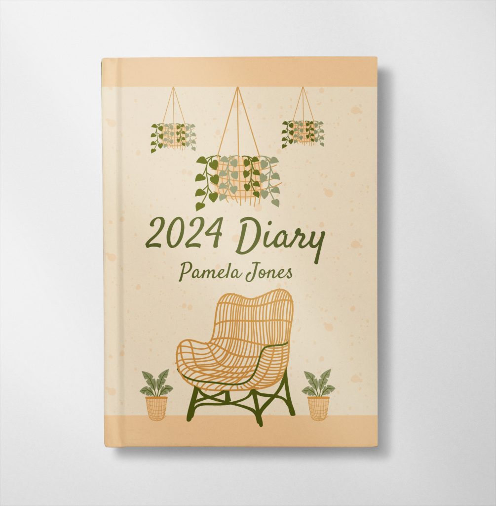 personalised Cream Floral design diary