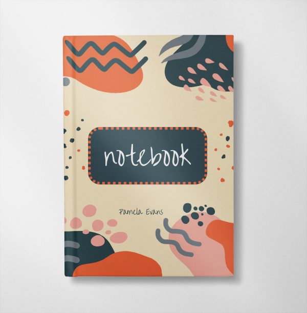 personalised Cream & Orange abstract design notebook