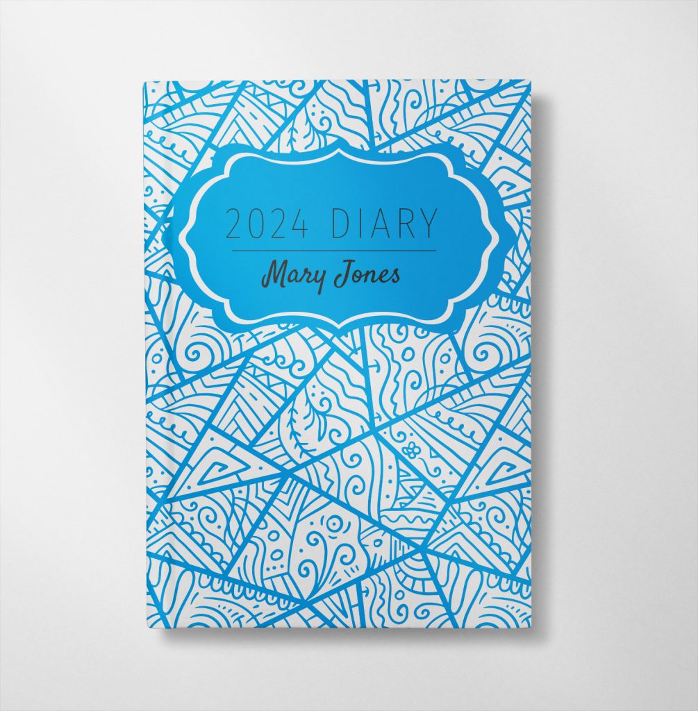 personalised Cyan Doodle design diary