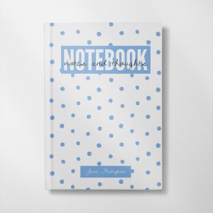 personalised blue dots design notebook