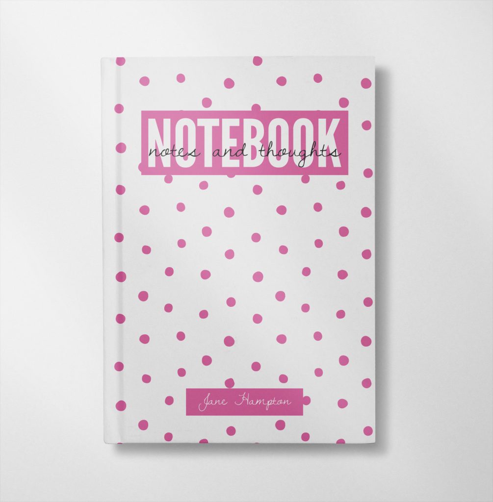personalised pink dots design notebook