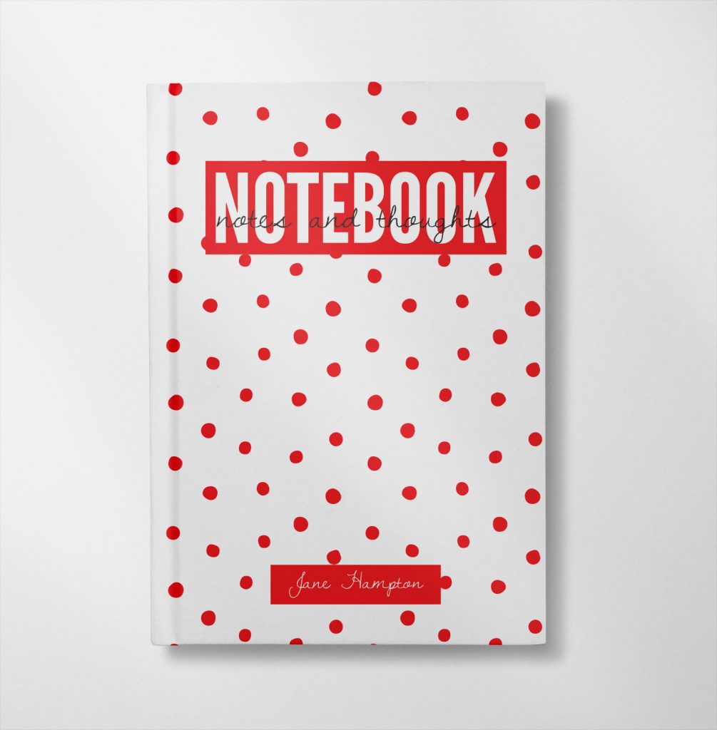 personalised red dots design notebook