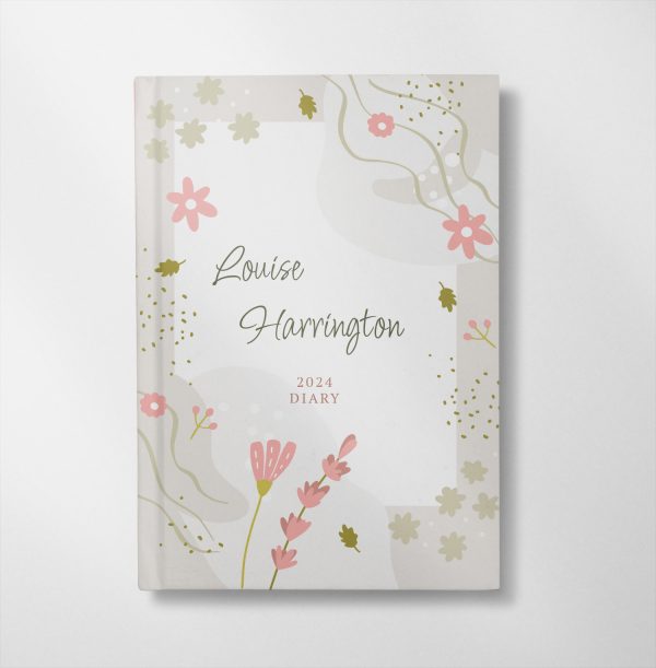 personalised elegant Floral design diary