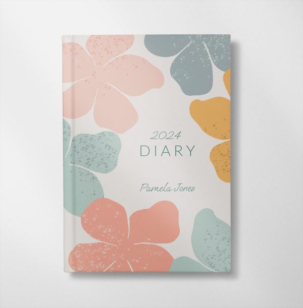 Personalised floral brown design diary