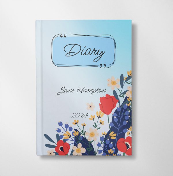 personalised Floral design diary