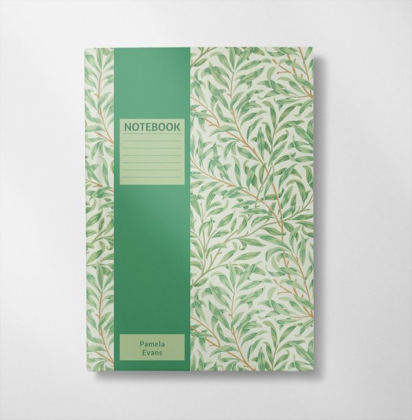 personalised Green floral design notebook