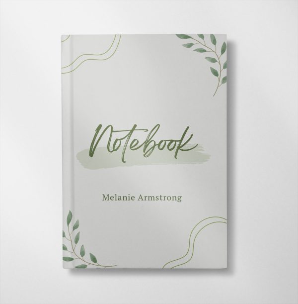 personalised Green organic design notebook