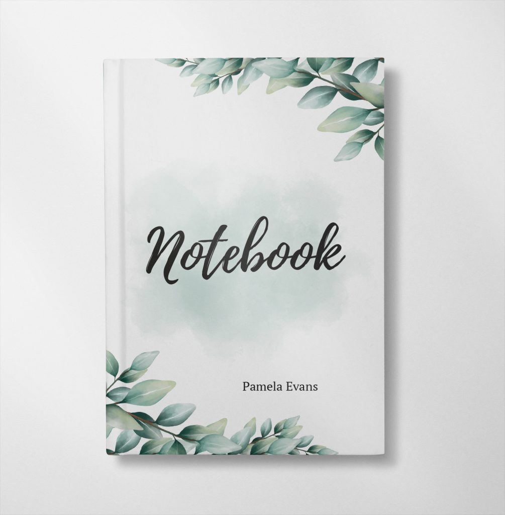 personalised Green watercolour splash design notebook