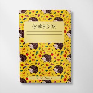 personalised hedgehog design notebook