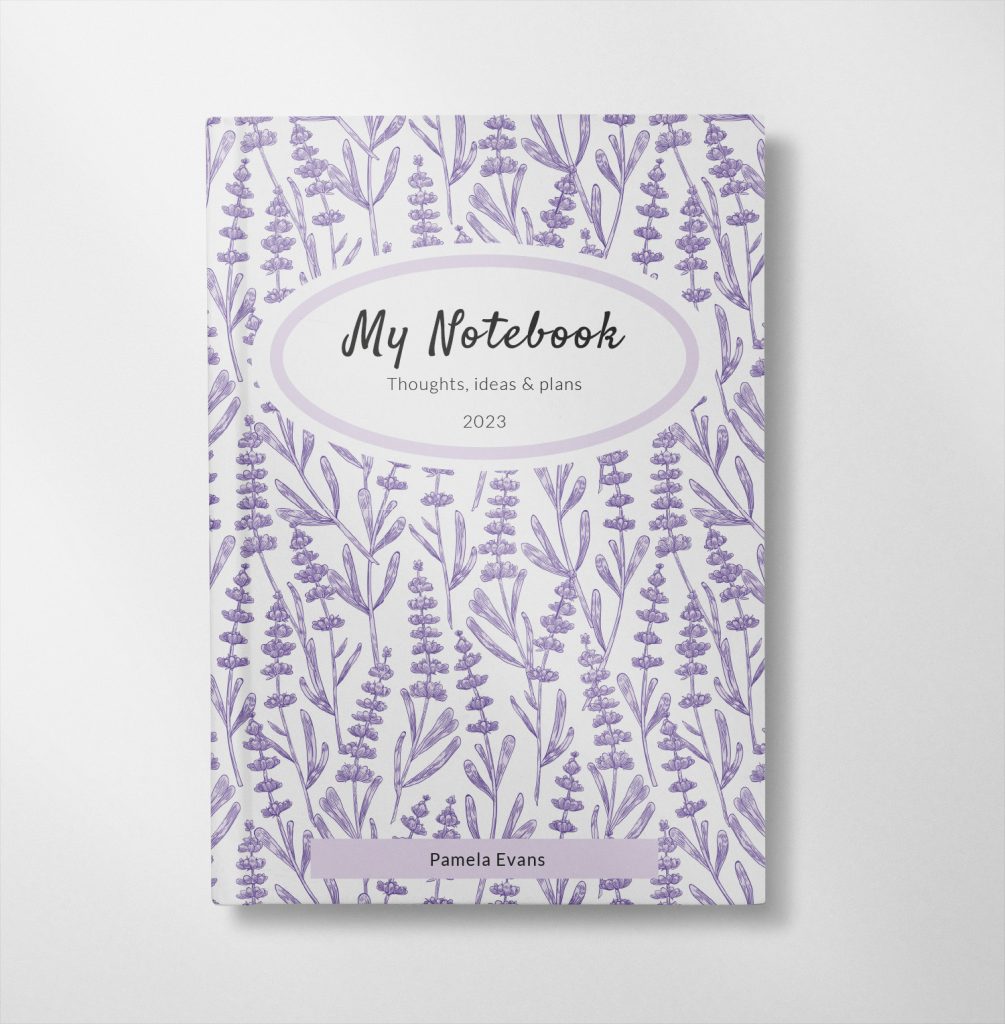 personalised Lavender floral design notebook