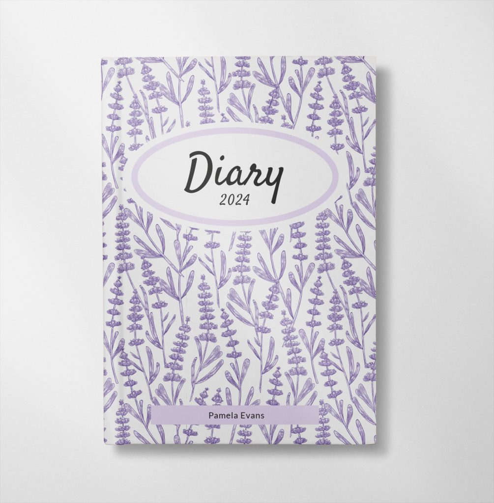 personalised Lavender floral design diary