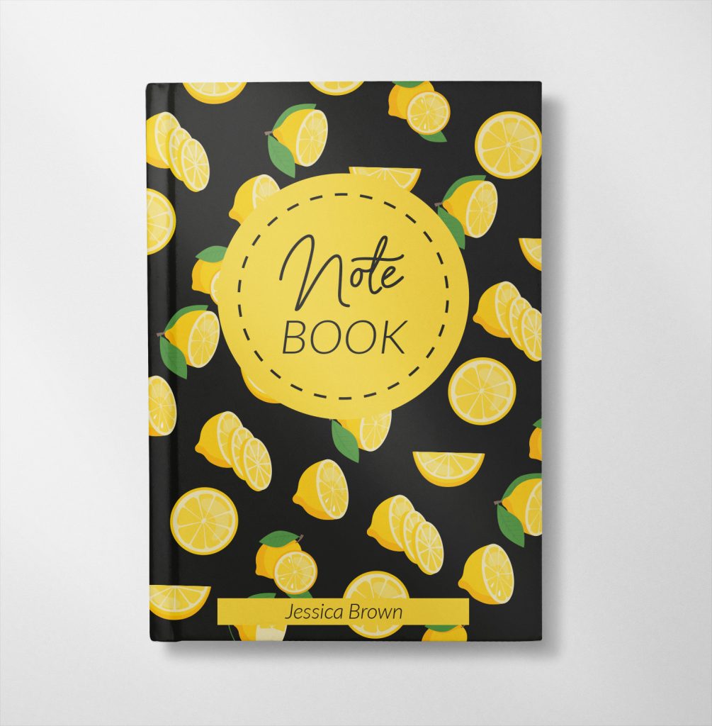 personalised Lemons design notebook