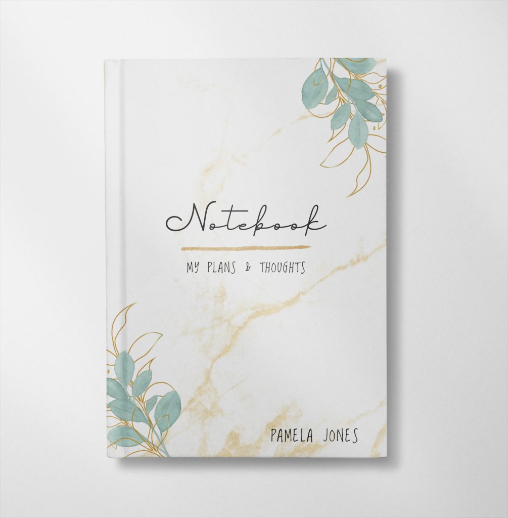 personalised My notes & thoughts design notebook