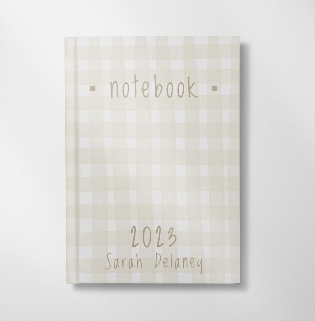 personalised Natural plaid design notebook
