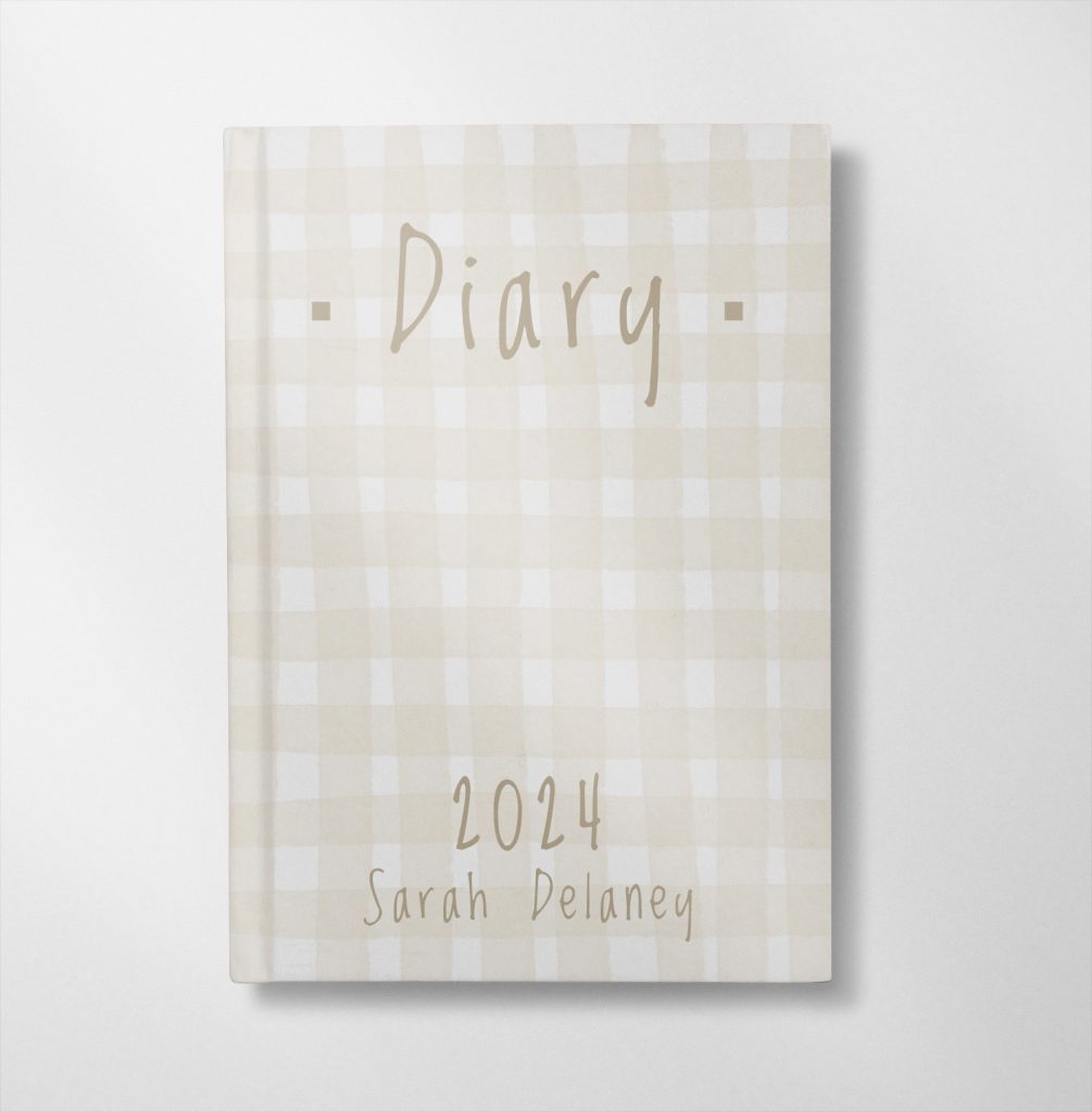 personalised Natural plaid design diary