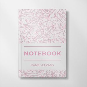 Personalised PInk floral illustration design Notebook