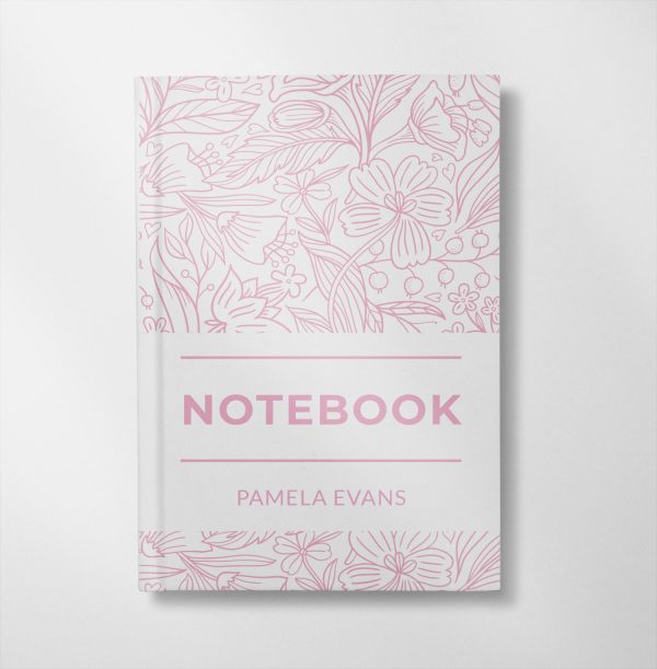 Personalised PInk floral illustration design Notebook