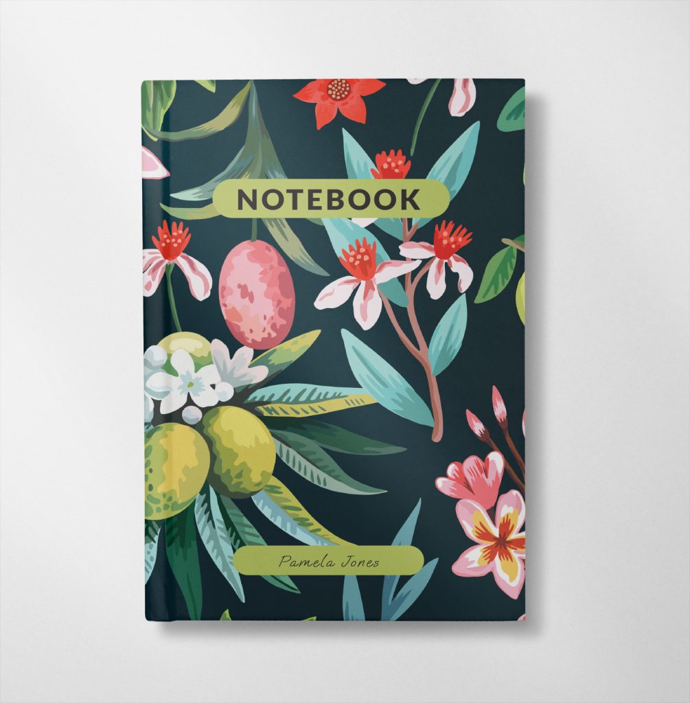 personalised Painted Floral design notebook