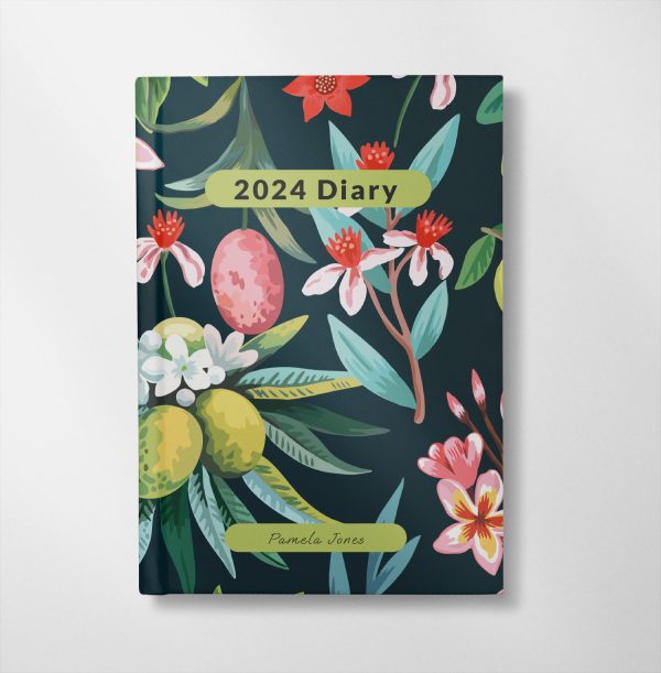 personalised Painted Floral design diary