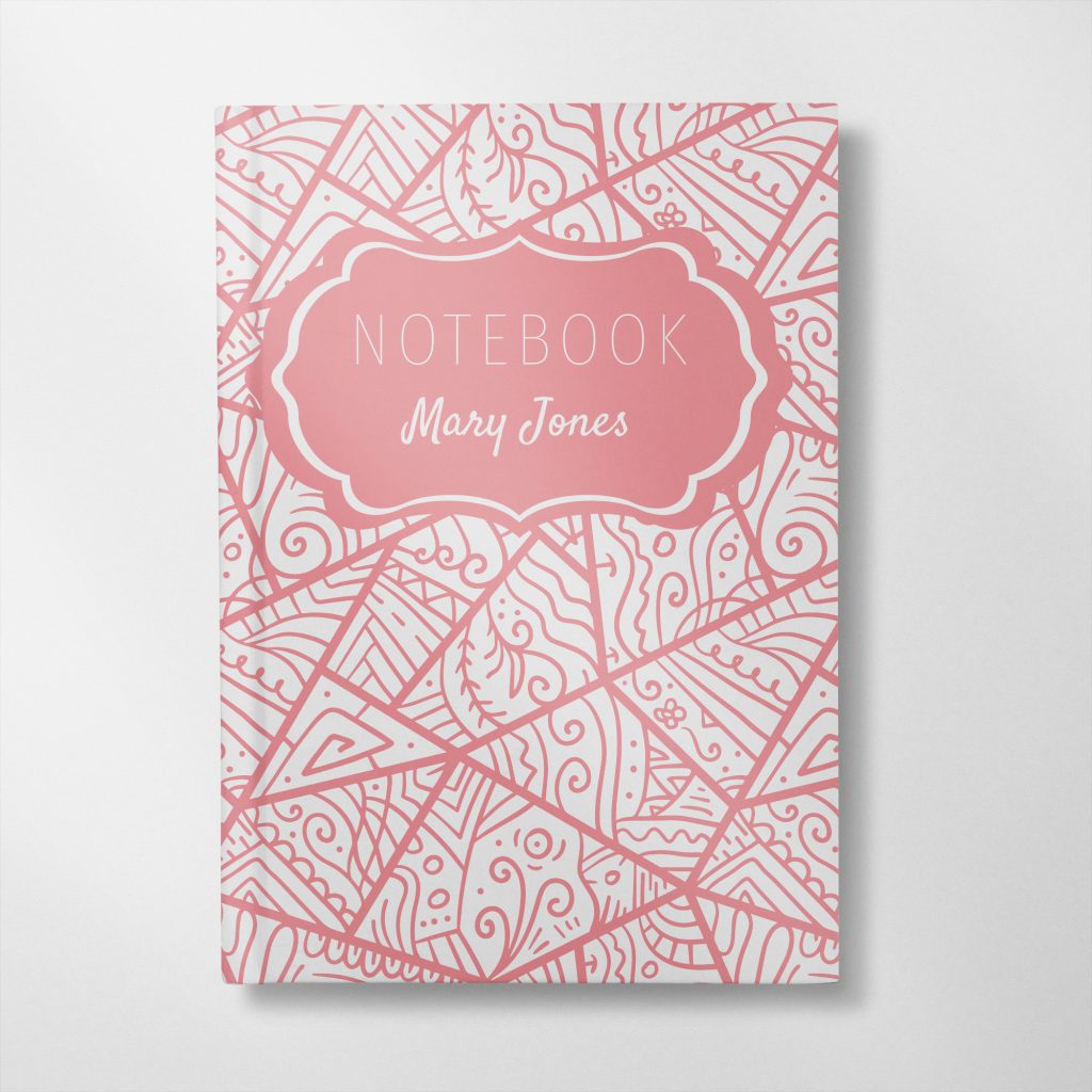 Personalised Pink Doodle design Notebook