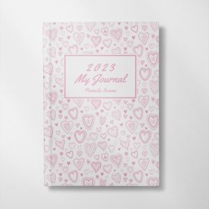 personalised Pink Hearts design notebook