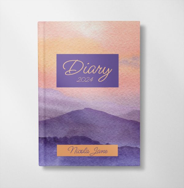 custom printed personalised Watercolour 2024 diary