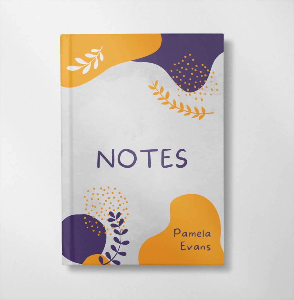 personalised Purple and yellow design notebook