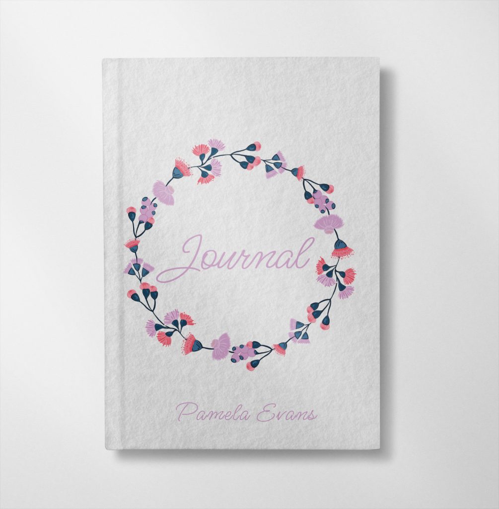 personalised Purple and blue floral design notebook