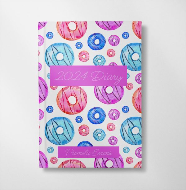 personalised Purple donut design notebook