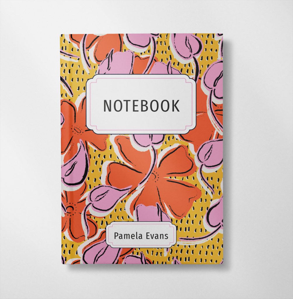 personalised Red and pink retro design notebook